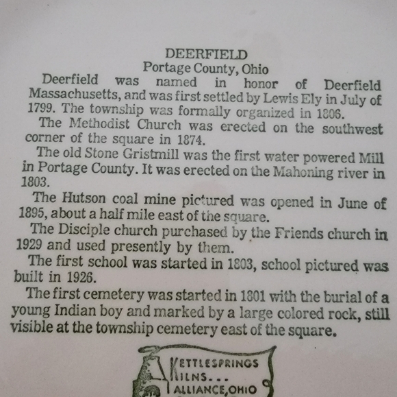 Vtg Kettlesprings Kilns Collector 10" Plate Deerfield Ohio 1776-1976 Pre-owned - Picture 7 of 11